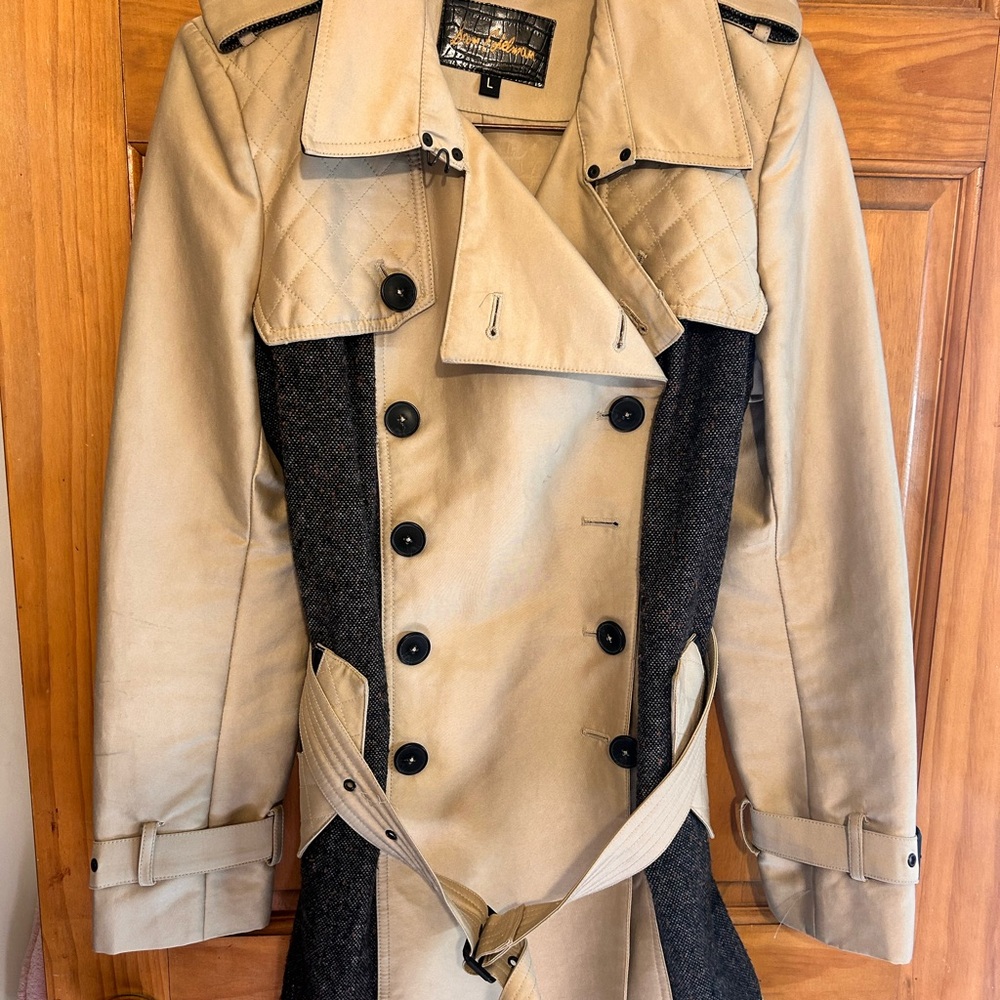 Sam Edelman Tan and Black Pea Coat